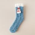 thumbnail image 2 of Fabrcox Fuzzy Slipper Socks for Women, Cute Mid-Calf Non Slip Winter Warm Casual Christmas Pattern Indoor Floor Socks for Home Lounging (Blue), 2 of 9