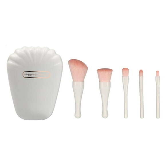 Juego de Herramientas de Brochas de 5 Uds/rubor/multifuncional/con Caja de Almacenamiento/ de Brochas Portátiles para Viajes/mujeres Blanco shamjiam Brochas de maquillaje portátiles