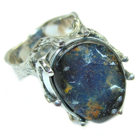 Boulder Opal - Huge Australian Boulder Opal .925 Sterling Silver handcrafted ring size 8 by SilverRush Style