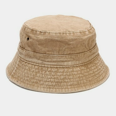 Hamky Sun Hats,Baseball Cap,Adult Fashion Solid Sunshade Hat Fisherman's Hat Basin Hat Outdoor Bucket Hat,Beach Hats,Straw Hat Khaki