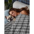 thumbnail image 3 of Geometric Lattice, Full Size Flat Sheet, Wrinkleproof & Fadeproof Cooling Flat Bed Sheet Only, Black Grey Classic Farmhouse Plaid Breathable Soft Bedding Top Sheets 81 x 96 Inches, 3 of 8