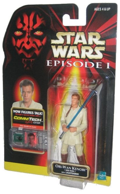 Star Wars 1999 Obi-Wan Kenobi Episode 1 Jedi duel Phantom Figure Hasbro toy gift 