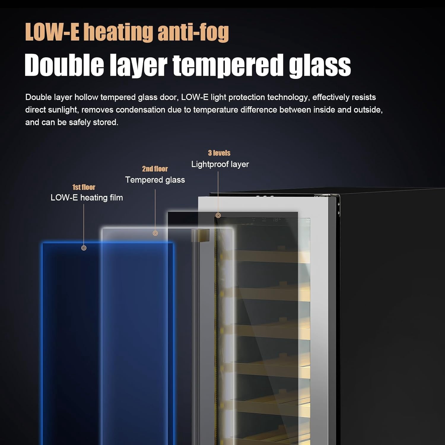INDEEDING 33 Bottles Wine Cooler Refrigerator, 15 Inch Under Counter & Freestanding Wine Fridge, 41-64.4°F Fast Cooling Low Noise for Home/Bar/Kitchen