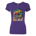 thumbnail image 3 of Wild Bobby, Funny Neon Sloth | Dean Russo Art Animal Lover Womens Slim Fit Junior Tee, Purple Rush, M, 3 of 5