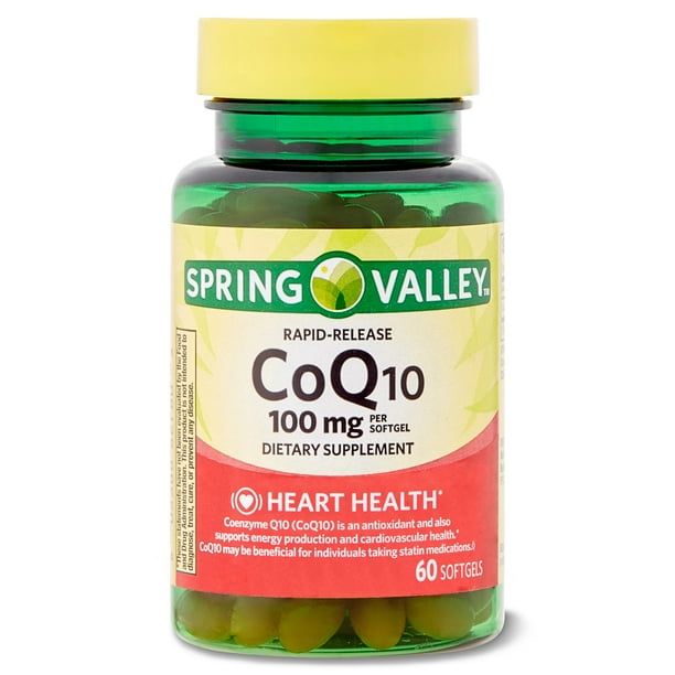 Spring Valley RapidRelease CoQ10 Heart Health Dietary Supplement Softgels, 100 mg, 60 Count