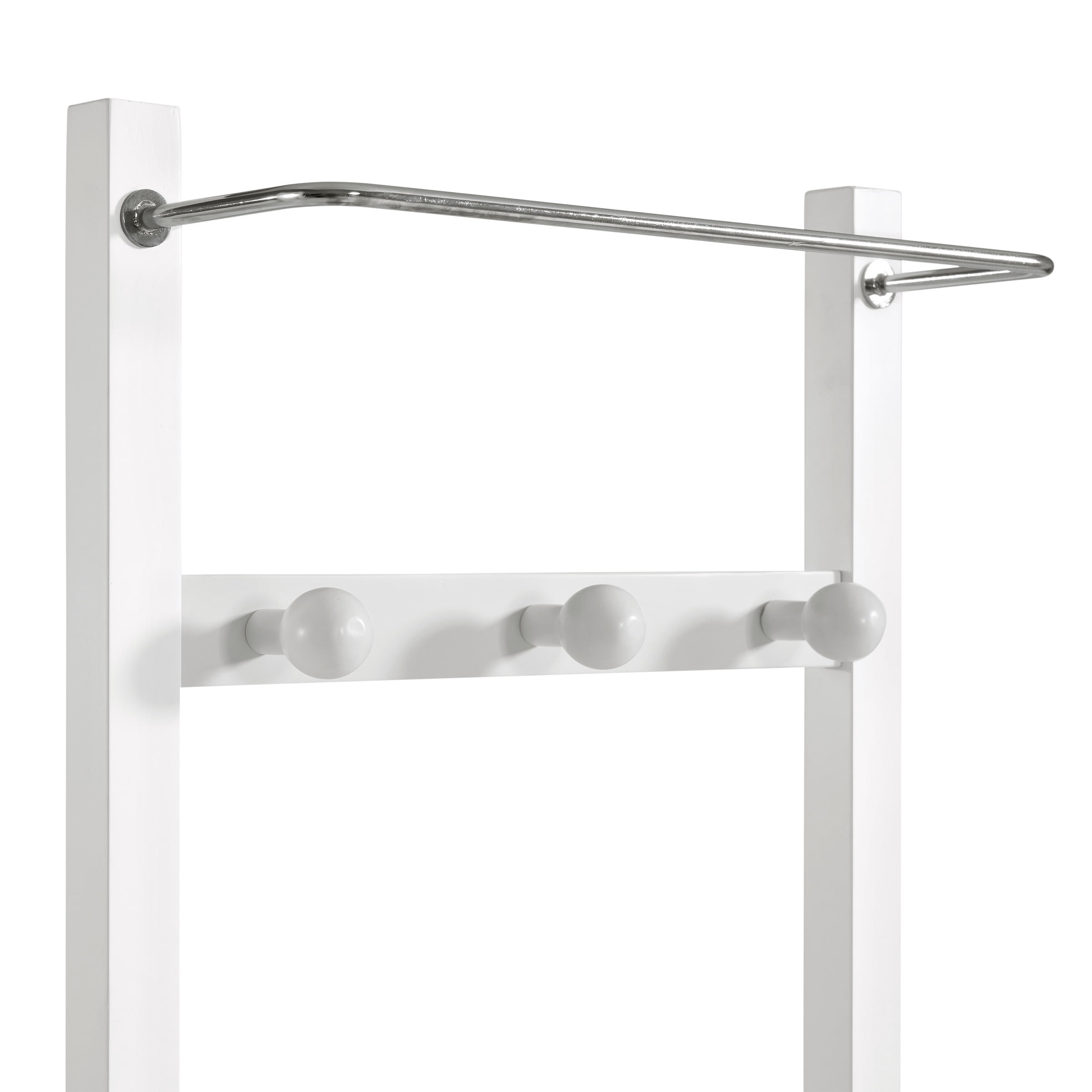 Alaterre Furniture Derby Laundry Hamper w/Towel Rack in White with Gray Cushion
