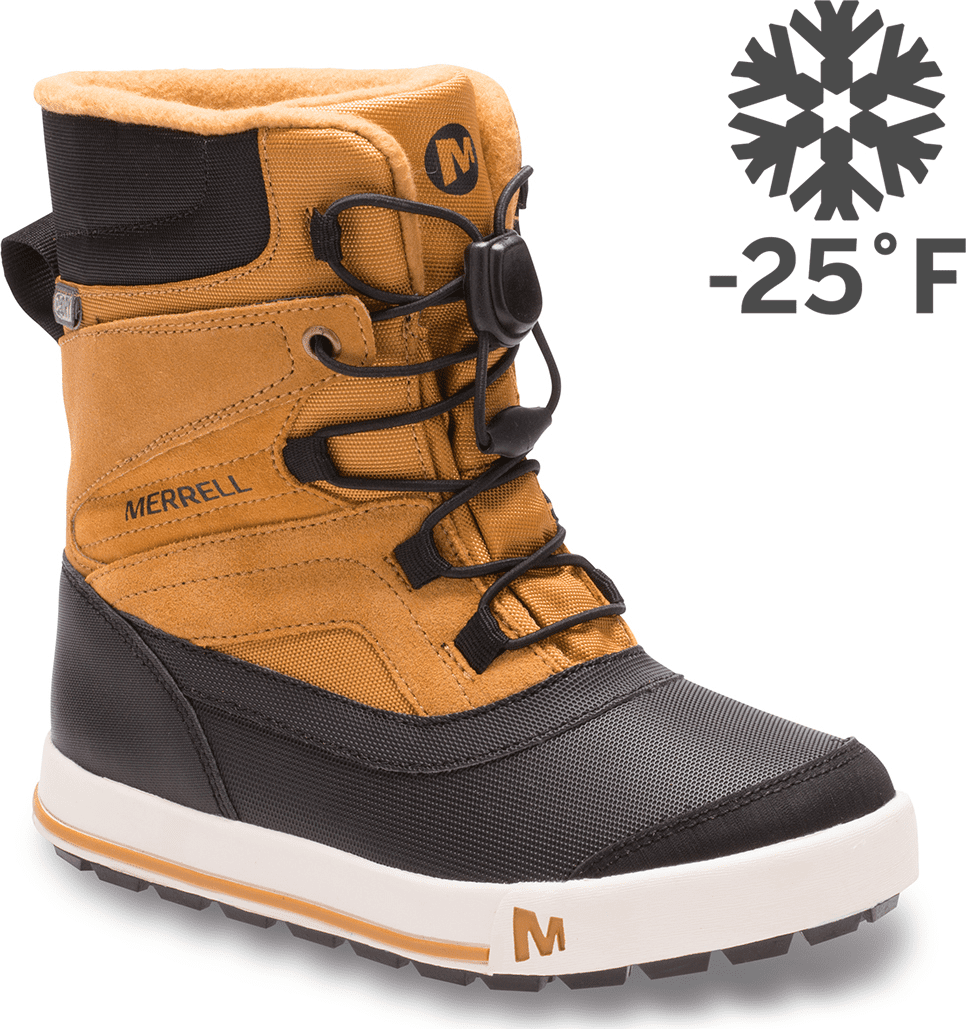 MERRELL Snow Bank 2.0 Waterproof Boys Wheat Winter Boots Size 7 