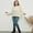 White, variant on Knitted Turtleneck Sweater With Batwing Sleeves White Small