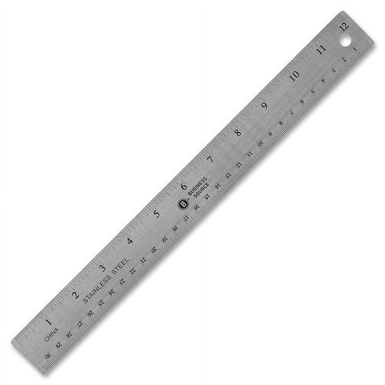 Business Source Nonskid Stainless Steel Ruler - 12 Business Source Nonskid Stainless Steel Ruler - 12
