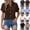 21# Coffee, variant on Womens Gauze Shirts Button Down Dress Tops Casual Short Sleeve Textured Collared Summer Work Blouse Camping Clothes Khaki XXL