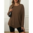 thumbnail image 3 of MOYIKO Oversized Long Sleeve Shirts for Women Casual Crewneck Loose Fit Tees Tops, 3 of 7