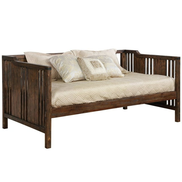 Furniture of America Simona Transitional Wood Lit Double en Noyer Foncé