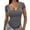 Grey, variant on Womens Summer Tops V Neck Ribbed Fitted Tight Short Sleeve Basic Knit Womens Athletic Tops,Black,L