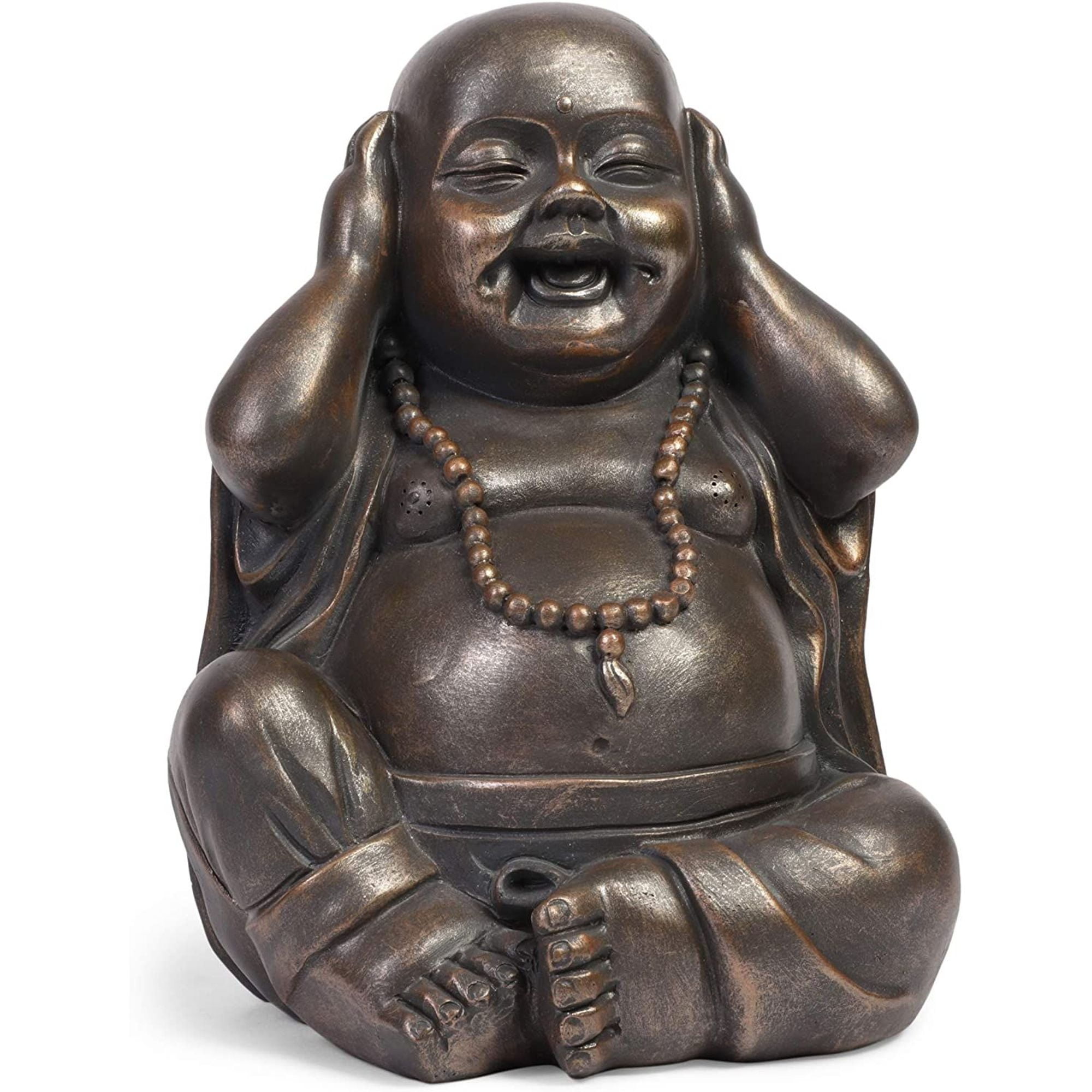 7" Sitting Laughing Buddha Statue Figurine, Lucky Happy Buddha for Home