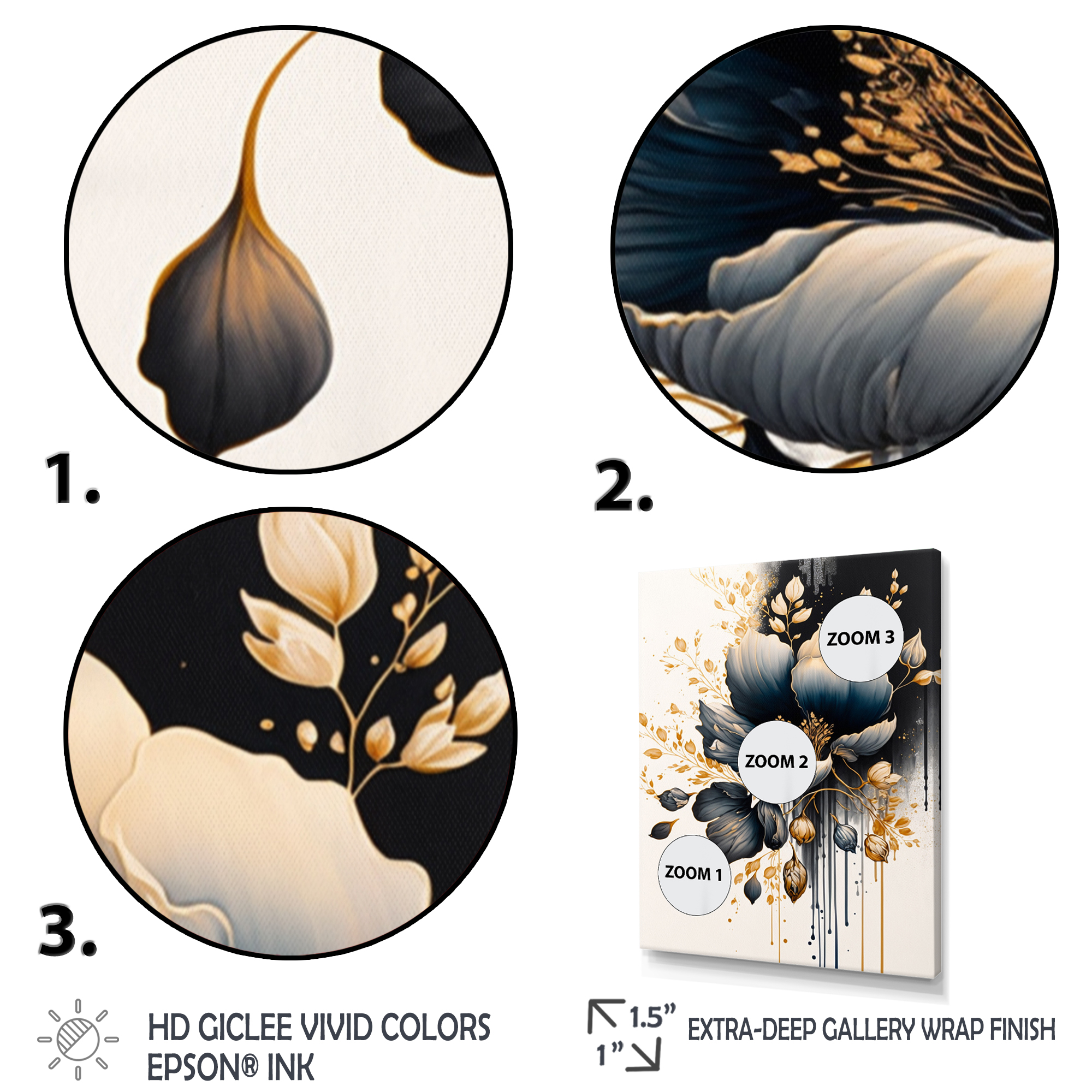 Designart Blue And Gold Crocus Bunch II Canvas Wall Art