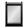 thumbnail image 2 of Kate and Laurel Cates Farmhouse Vertical Mirror with Shelf, 24 x 31, Black, Decorative Rustic Wall Mirror with Functional Shelf for Storage and Display, 2 of 8