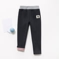 thumbnail image 2 of Odeerbi Kids Leggings Baby Tights Toddler Girls Cotton High Waist Stretch Fleece Solid Color Plus Keep Warm Casual Leggings Pants Dark Gray, 2 of 5