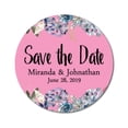 thumbnail image 1 of Darling Souvenir Round 45 Pcs Floral Border Save The Date Stickers Wedding Personalized Bride Groom Names And Date Envelope Seals - Light Pink, 1 of 4