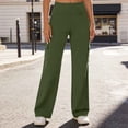 thumbnail image 3 of cocolona Womens High Waist Cargo Pants Elastic Wasit Straight Wide Leg Yoga Pants Summer Casual Business Work Vacation Trousers with Pocket, 3 of 5