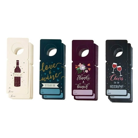 Wine Gift Tags - 100 Pack Wine Bottle Tags, Hang Hags, Paper Gift Label, All Occasion Greeting Tags For Birthday, Bachelorette Parties, Weddings, Anniversaries - Wine Bottle Decor, 3 x 7.75 (Best Greeting Card Maker App)
