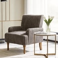 thumbnail image 4 of CQSXDA Corduroy Accent Upholstered Armchair with 9-Inch Solid Wood Legs for Modern Living Room Decor, Dark Coffee, 4 of 9