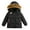 Black, variant on Kids Puffer Jacket Boys Winter Down Jacket Fleece Lined Coat Padded Parka Outerwear 9-10 Years Blue