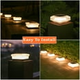 thumbnail image 4 of Bxaolu Solar Post Cap Lights, 1-Pack Outdoor Deck Fence Post Solar Lights for 4"x4" 5"x5" Wood/Vinyl Posts, IP65 Waterproof, Warm/Cool White Post Light for Garden/Patio/Porch - Black, 4 of 9