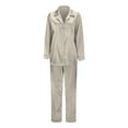 thumbnail image 2 of Fgnfyis Comfortable Womens Satin Silk Button Down Pajamas Sets Solid 2 Piece Family Sleepwear Loungewear Long Sleeve Silk Nightwear for Women Beige M, 2 of 8