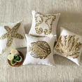 thumbnail image 6 of The HomeCentric Sofa Cushion Cover, Decorative Ivory Pack of 2, 22x22 inch (55x55 cm) Pillow Covers, Linen Starfish Beaded Throw Pillow Covers, Sea Creatures Beach Style Style Easter - Starfish Party, 6 of 10