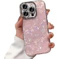 thumbnail image 4 of for iPhone Case,Luxury Pearl Pattern Sparkle Sparkly Blu-ray Love Heart Silicone Camera Lens Protection Soft Shockproof Phone Case (White,iPhone 12 Pro), 4 of 4