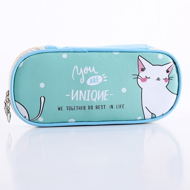 Bolsa de lápices grande de dibujos animados, bolsa de papelería multifuncional, bolsa de almacenamiento