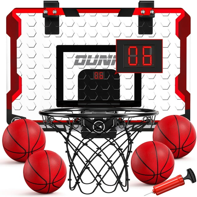 Canasta de baloncesto TEMI Indoor con 4 pelotas y marcador electrónico