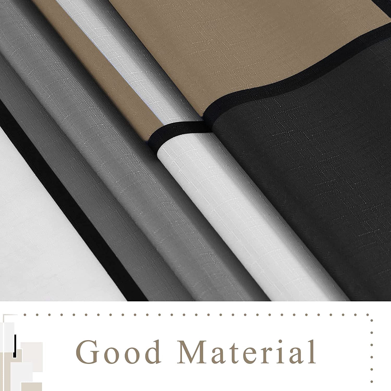 Khaki Shower Curtain Set with Hooks Black and White Shower Curtains for Bathroom Fabric Shower Curtain Geometric Bath Curtains Decorative Grey Shower Curtain Water Repellent, 72x72, Espresso