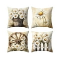 thumbnail image 3 of Cheapark 4-Pack Daisies Watercolor Flower Throw Pillow Cases Farmhouse Style Decor Covers For Living Room Bedroom Patio Sofa Couch, 3 of 6