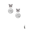 thumbnail image 2 of Delight Jewelry Domed Real Heroes Teach Silvertone Antiqued Butterfly Post Earrings, 2 of 4