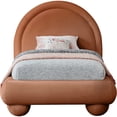 thumbnail image 7 of Meridian Furniture Madrid Cognac Velvet Twin Bed, 7 of 7
