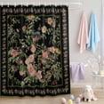 thumbnail image 2 of Shower Curtain Vintage Floral Leaves Shower Curtains for Bathroom Decor, Waterproof Polyester Shower Curtain Set with Hooks, Standard Size 72" x 72" Spring Plant Bird, 2 of 9