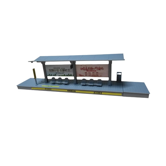 QualitChoice 1/64 Scale Miniature Bus Stop Accessory Diorama Building And Fun Educational Projects Miniature Bus Stop Model Holiday