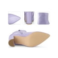 thumbnail image 2 of BLISSFUL STEP Women's Ankle Boots Faux Leather Chunky Heel Pointed Toe Side Zip Booties Purple 6, 2 of 6