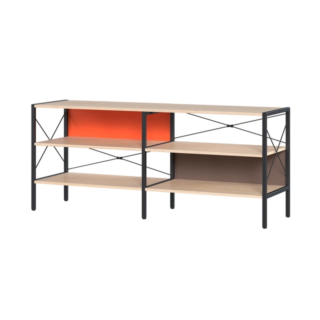 Estantería ancha metálico de madera MU:4LIFE Estante librero multiuso 140 cm 40 cm 60 cm