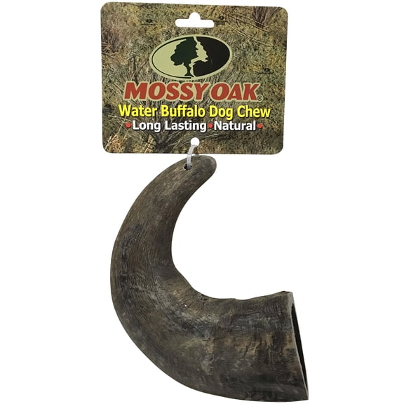 Mossy Oak: Water Buffalo Horn - Large - Dog Chew, Long Lasting Pet Treat, Natural & Preservative Free, Promotes Dental Health, Aggressive Chewers