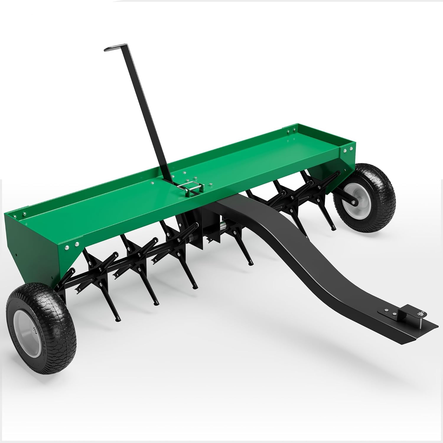 Acekid 48 Inch Tow Behind Lawn Plug Aerator - Galvanized Steel with Universal Hitch & Inflatable Wheels