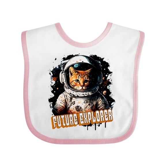 Inktastic Astronaut Space Future Explorer Funny Cat Boys or Girls Baby Bib