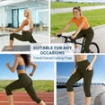 thumbnail image 4 of Capri Leggings for Women High Waisted Yoga Capris Pants with Pockets Tummy Control Athletic Workout Trousers, 4 of 6