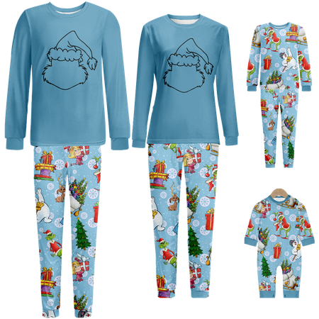 

Family Matching Christmas Pajamas Cartoon Monster Print Sizes Baby-Kids-Adult-Pet 2 Pieces Top and Pants Bodysuits Pajamas Sets