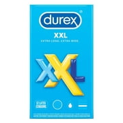Durex XXL Extra Large Condom Bundle with Silver Lunamax Pocket Case, Lubricated Latex Condoms-12 Count