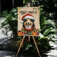 thumbnail image 4 of Merry Christmas Santa Shetland Sheepdog Scarf Twinkling Lights Xmas Holiday Vertical Matte Canvas Poster Sheltie Dog Lover Gifts Wall Art Home Decor - 00022, 4 of 5