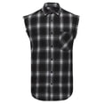 thumbnail image 4 of RYDCOT Sleeveless Brushed Plaid Front Shirt for Men,Western Cowboy Button Down Shirts Black, 4 of 9