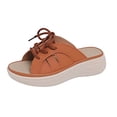 thumbnail image 3 of Sandals Women Wedge Open Toe Thick Soled Slip-on Lace-up Arch Support Slippers Casual Comfortable Spring Summer Outdoor Beach Shoes, 3 of 10