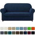 thumbnail image 1 of 2024 Stretch 2-Piece Textured Grid Slipcover Sofa Cover  Gray, 1 of 6